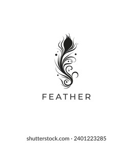 feather logo on white background. Vector illustration for tshirt, website, print, clip art and poster
