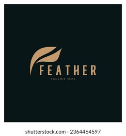 Feather logo, feather pen logo, law firm feather logo vector simple design