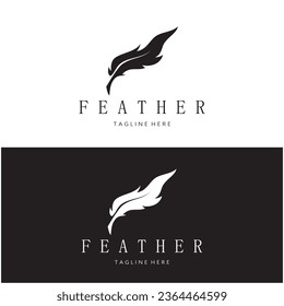 Feather logo, feather pen logo, law firm feather logo vector simple design