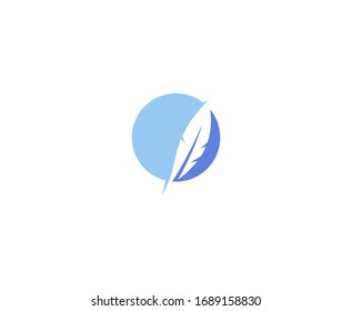 Feather logo pen legal vector icon 