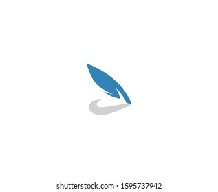 Feather logo pen quill icon 