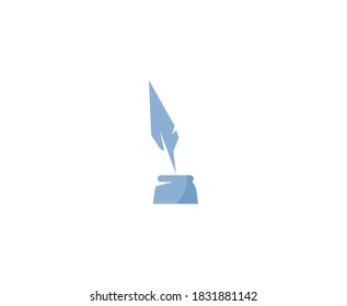 Icono del vector de la pluma del logotipo de la pluma 