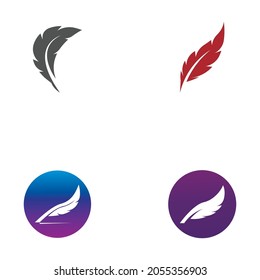 feather logo and symbol illustration