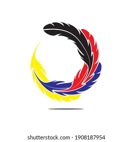 feather logo and symbol vector