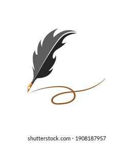 feather logo and symbol vector
