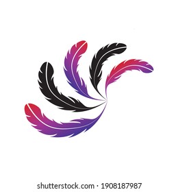feather logo and symbol vector