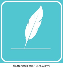 Feather logo symbol for writer, publisher, news business