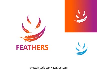 Feather Logo Template Design Vector, Emblem, Design Concept, Creative Symbol, Icon