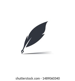 Feather logo template vector icon