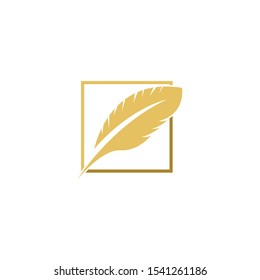 Feather logo template vector icon