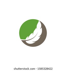 feather logo template vector icon design