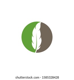 feather logo template vector icon design