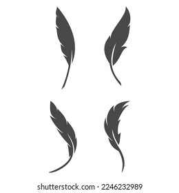 feather logo template vector icon design