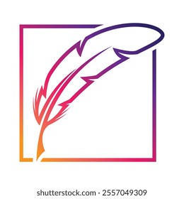 Feather logo template vector icon design