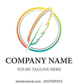 Feather logo template vector icon design