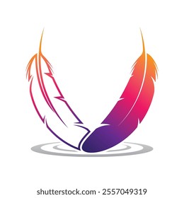 Feather logo template vector icon design