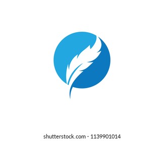Feather  Logo template Vector illustration