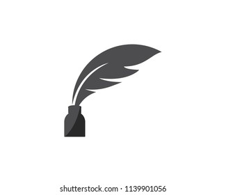 Feather  Logo template Vector illustration