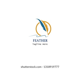 Feather logo template vector illustration