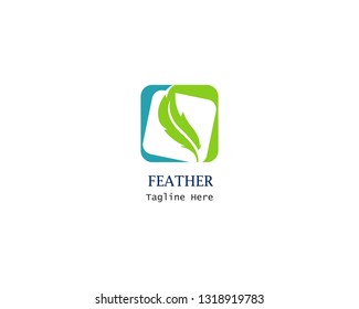 Feather logo template vector illustration