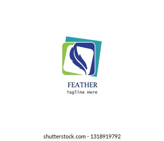 Feather logo template vector illustration