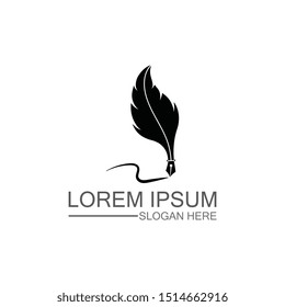 Feather logo template vector illustration