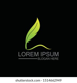 Feather logo template vector illustration