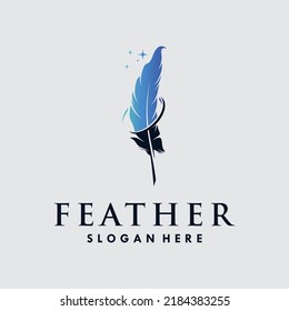 Feather Logo template Vector illustration