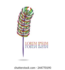 Feather Logo vector design corporate business template. Creative idea logotype. Publishing concept icon. Retro pen symbol. Feather for cosmetics, spa, beauty, health and jewelry.