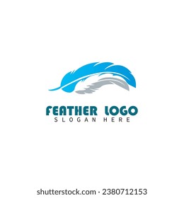 feather logo vector design ilustration ,bussines company