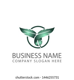 Feather logo Vector design template