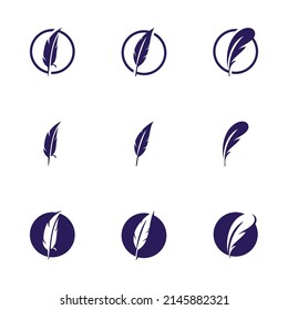 feather logo vector design template