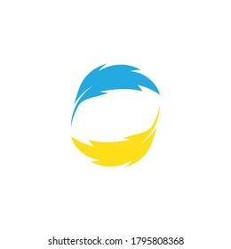 Feather logo vector flat design