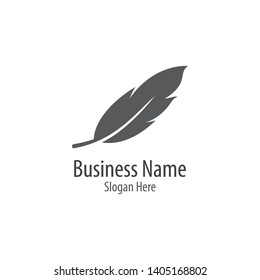 Diseño de ilustración de icono del vector del logotipo de plumas