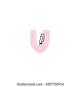 Feather logo. Vector icon. logo for online shop. Contemporary modern trendy vector logo. Highlight cover background. Beauty icon.