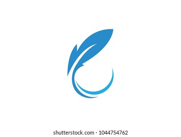 feather logo vector icon template