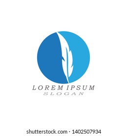 feather logo vector icon template