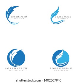 feather logo vector icon template