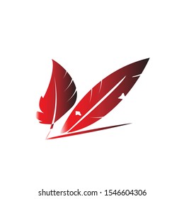 feather logo vector icon template
