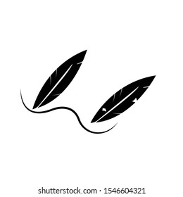 feather logo vector icon template
