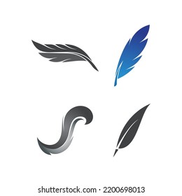 feather logo vector icon template design