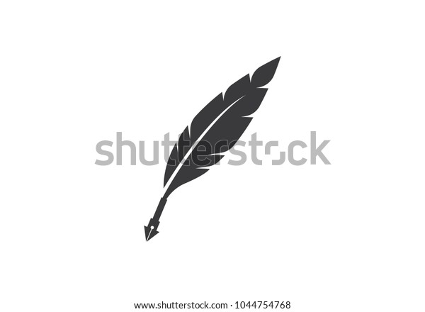 Feather Logo Vector Icon Template Stock Vector (Royalty Free) 1044754768