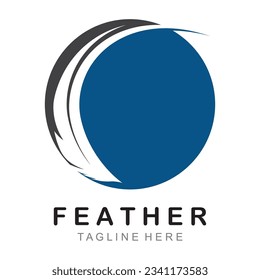 Feather Logo Vector. Illustration of an ink pen.
