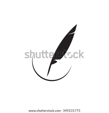 Feather Logo Vector. Illustration of an ink pen.