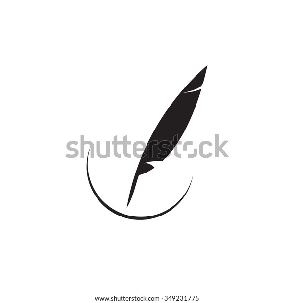 Feather Logo Vector Illustration Ink Pen Stock Vector (Royalty Free ...