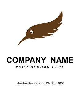 feather logo vector with slogan template