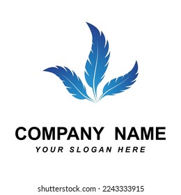 feather logo vector with slogan template