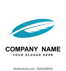 feather logo vector with slogan template