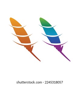 feather logo with vector style template 2