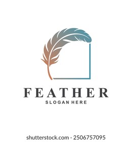 Feather Logo Vector Symbol Design